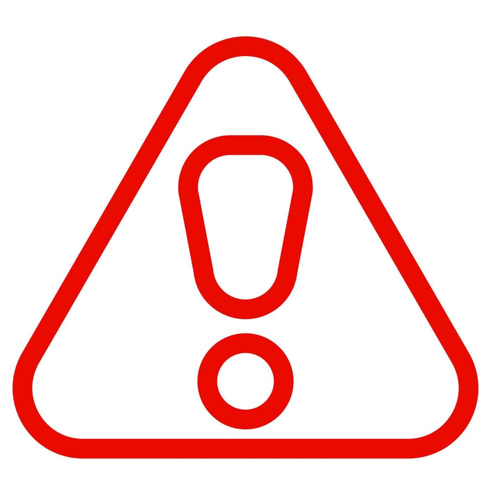 Icon caution error, sign danger precaution, beware exclamation triangle fatal vector