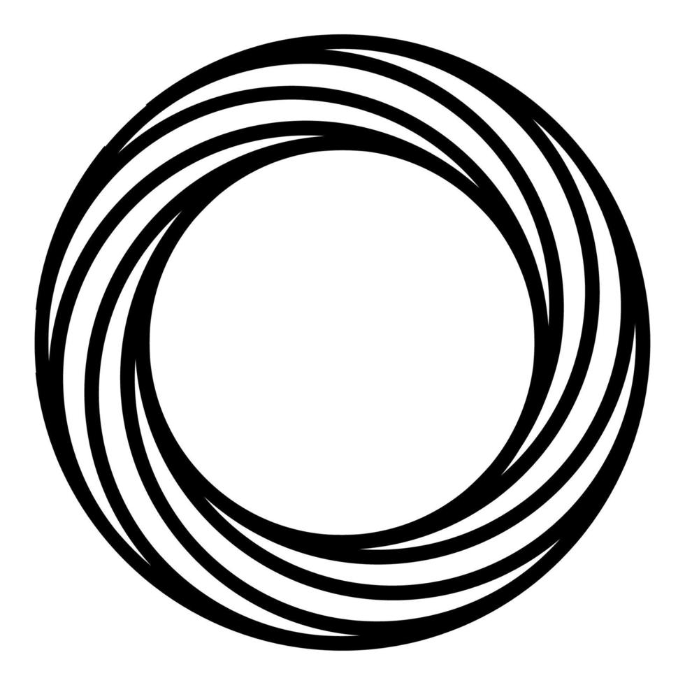 Circle concentric swirl logo, icon curl swirl line, curve round vector