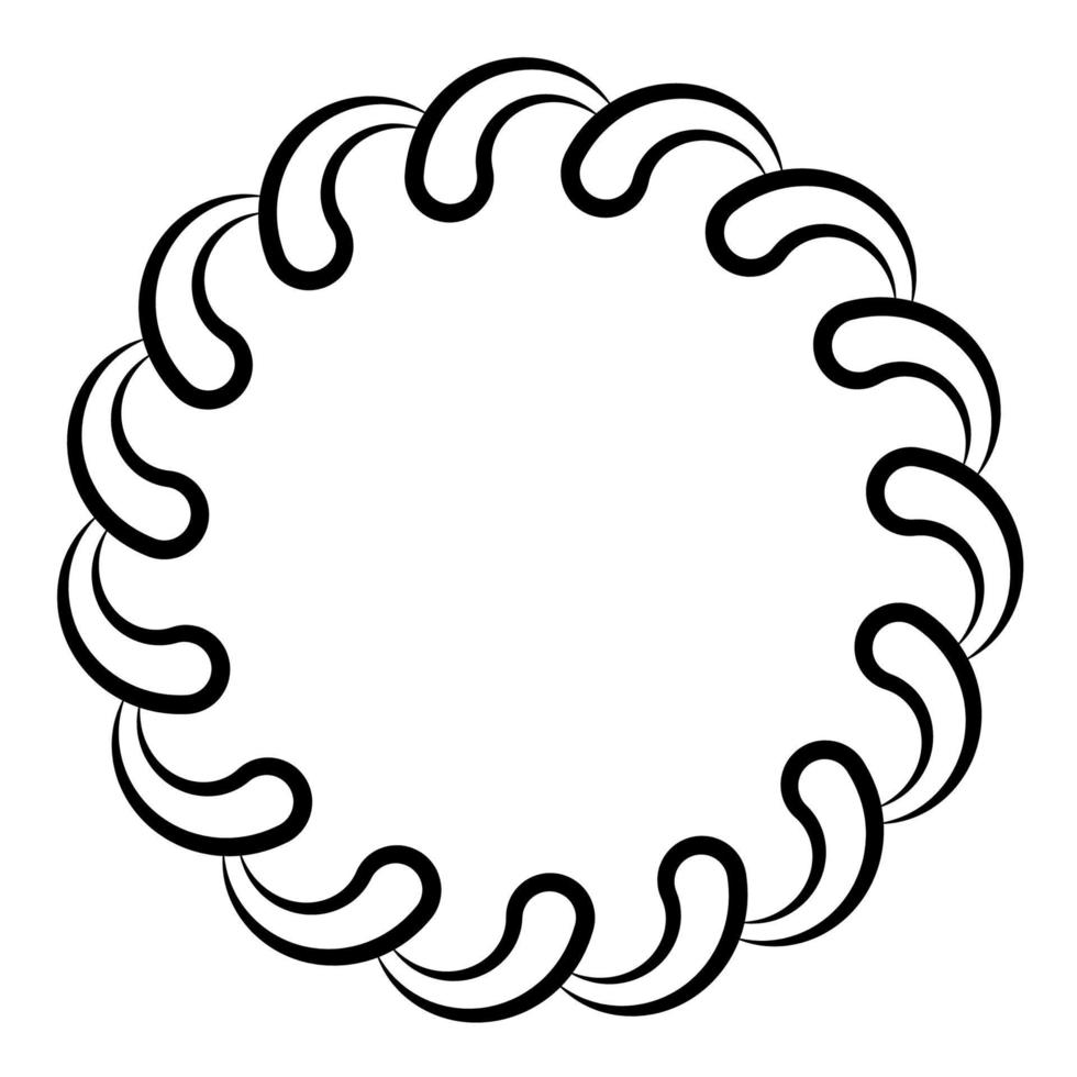 circular ondulado marco, lágrima garabatos ondulado circulo vector