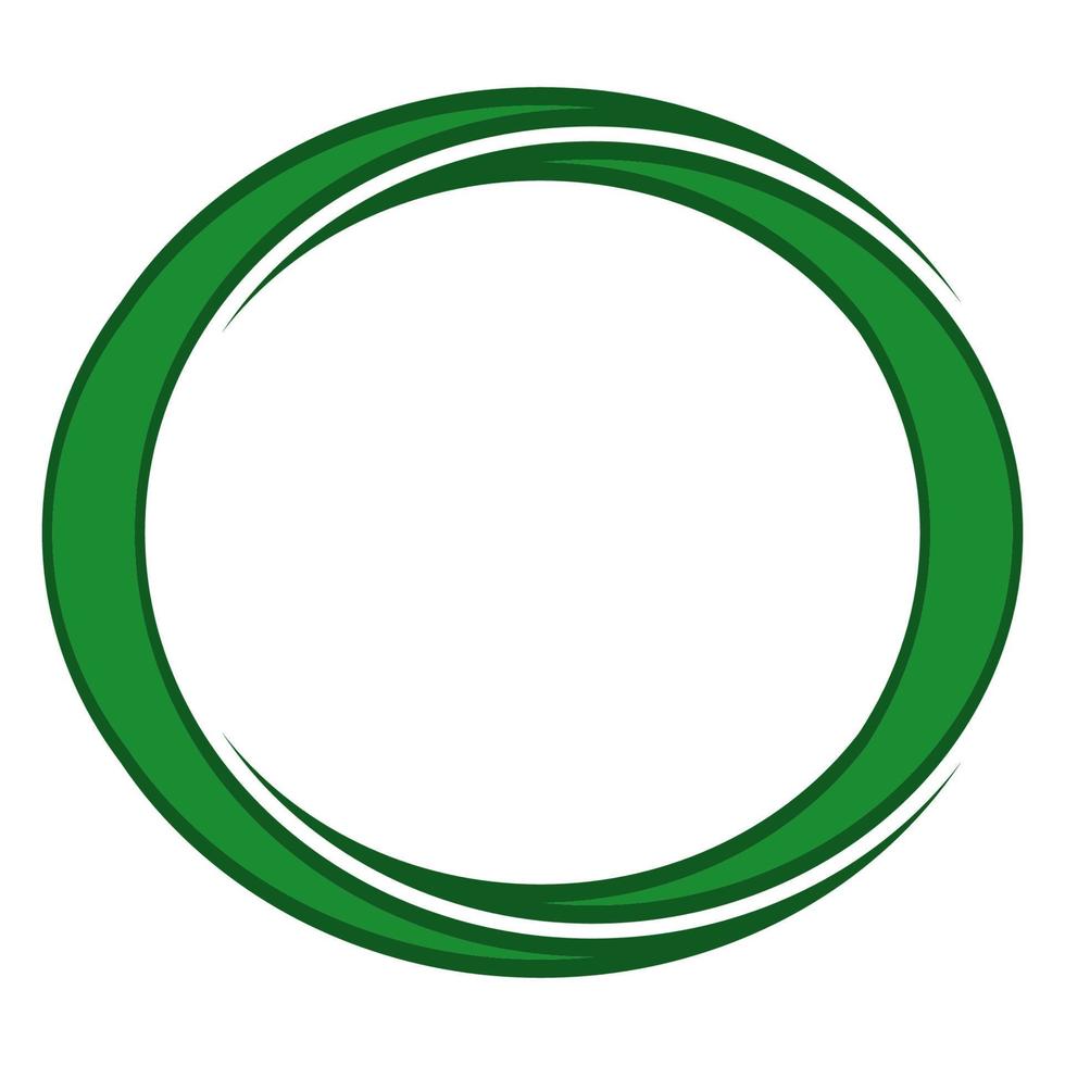 Two crescent moons of green color in a round elegant frame in Islamic style vector