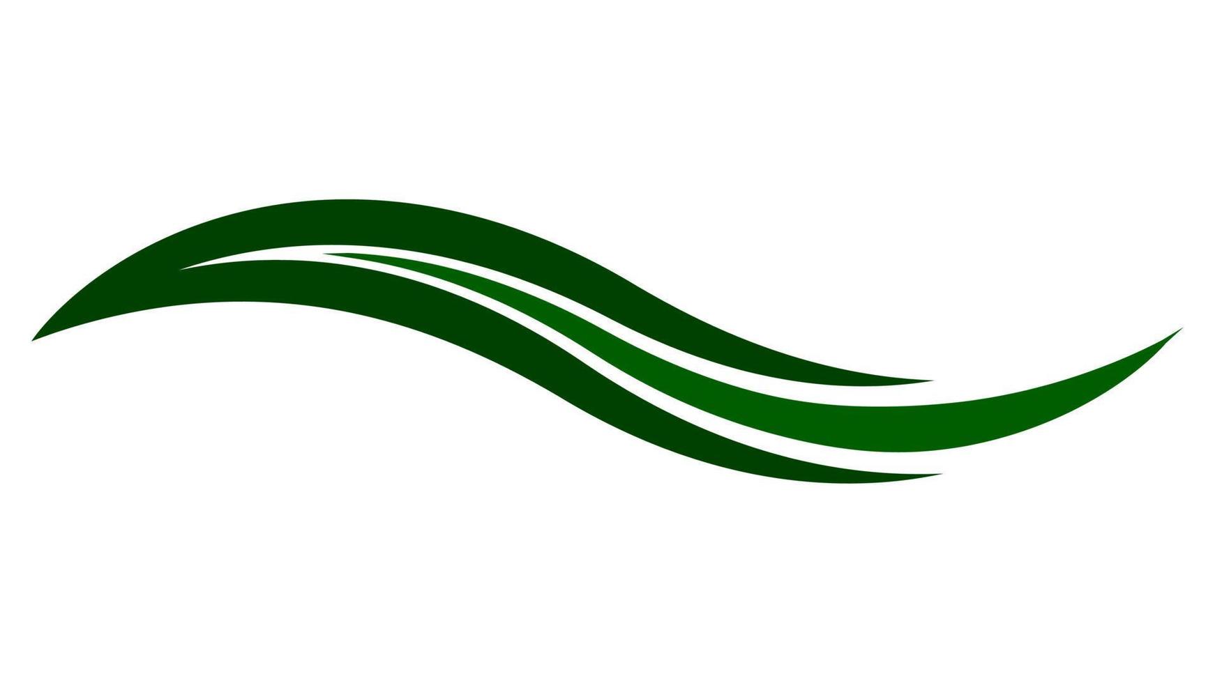 Swoosh nature green leaf, logo water abstract, swoosh technology office vector