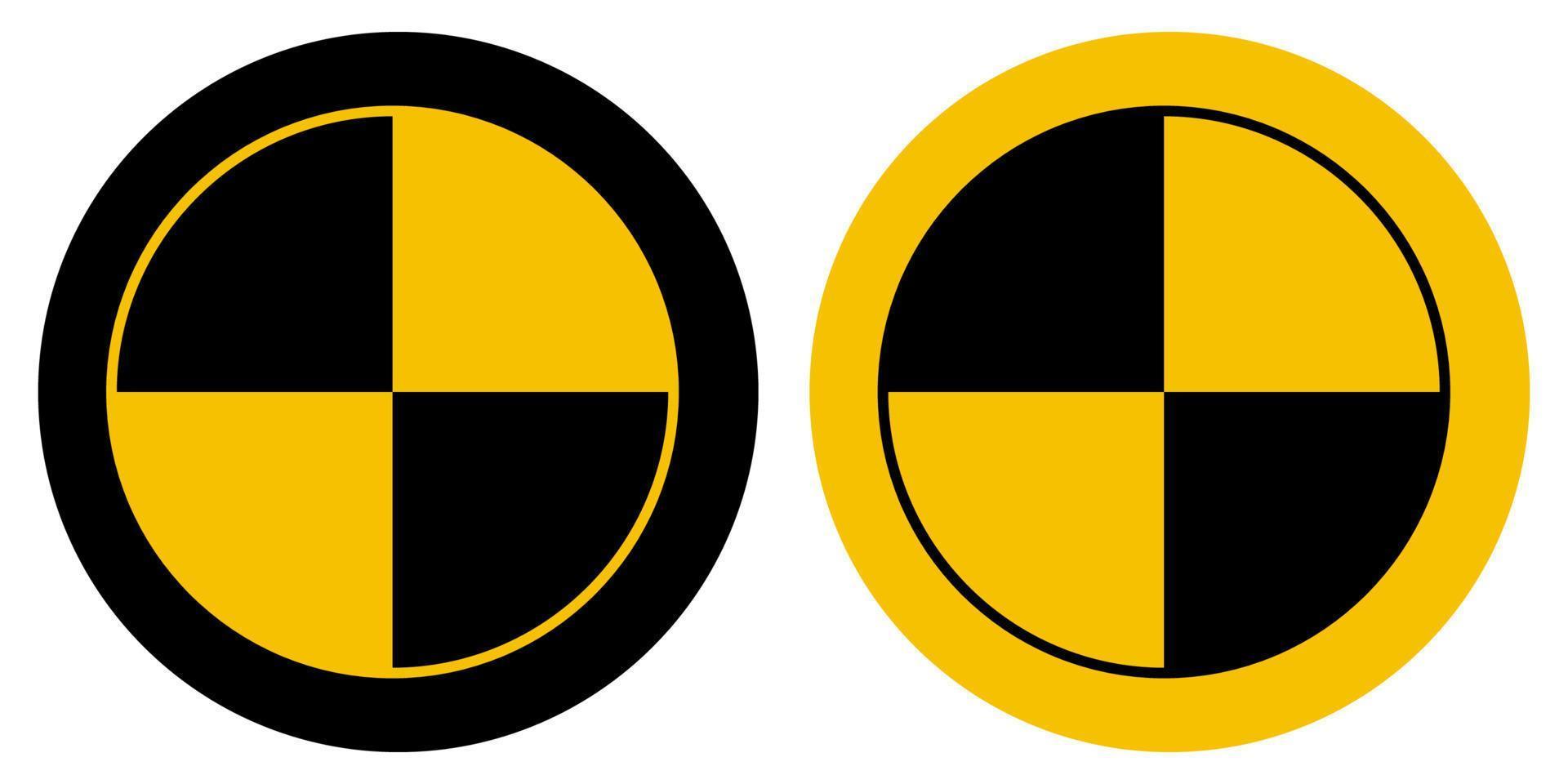 Crash test dummy, car safety symbol icon vector