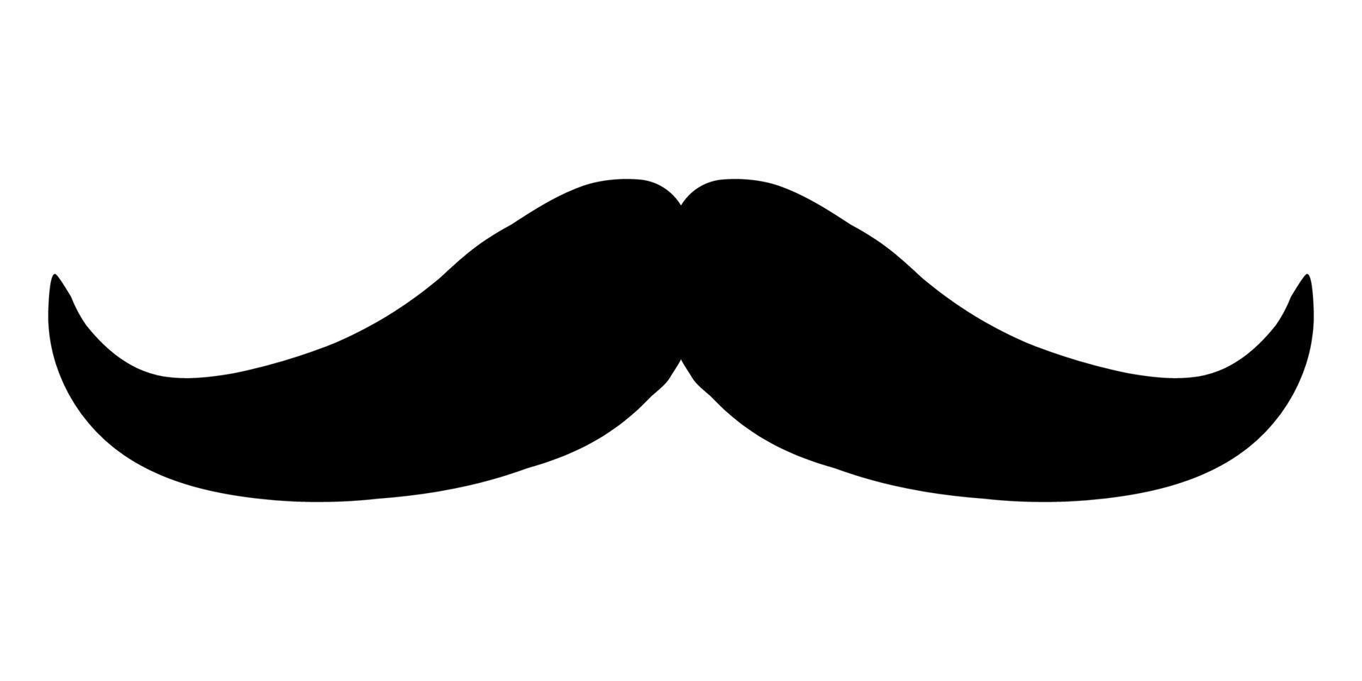 Black mustache swirls icon. Curly fashionable male mustache vector