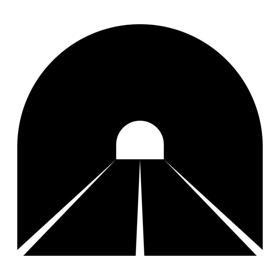 Icon tunnel road in mountain, symbol tunnel overpass vector