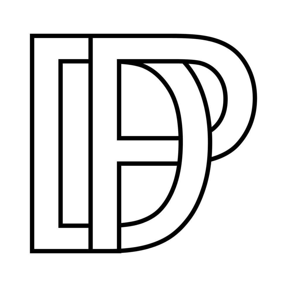 Logo sign dp pd, icon sign, dp interlaced letters d p vector