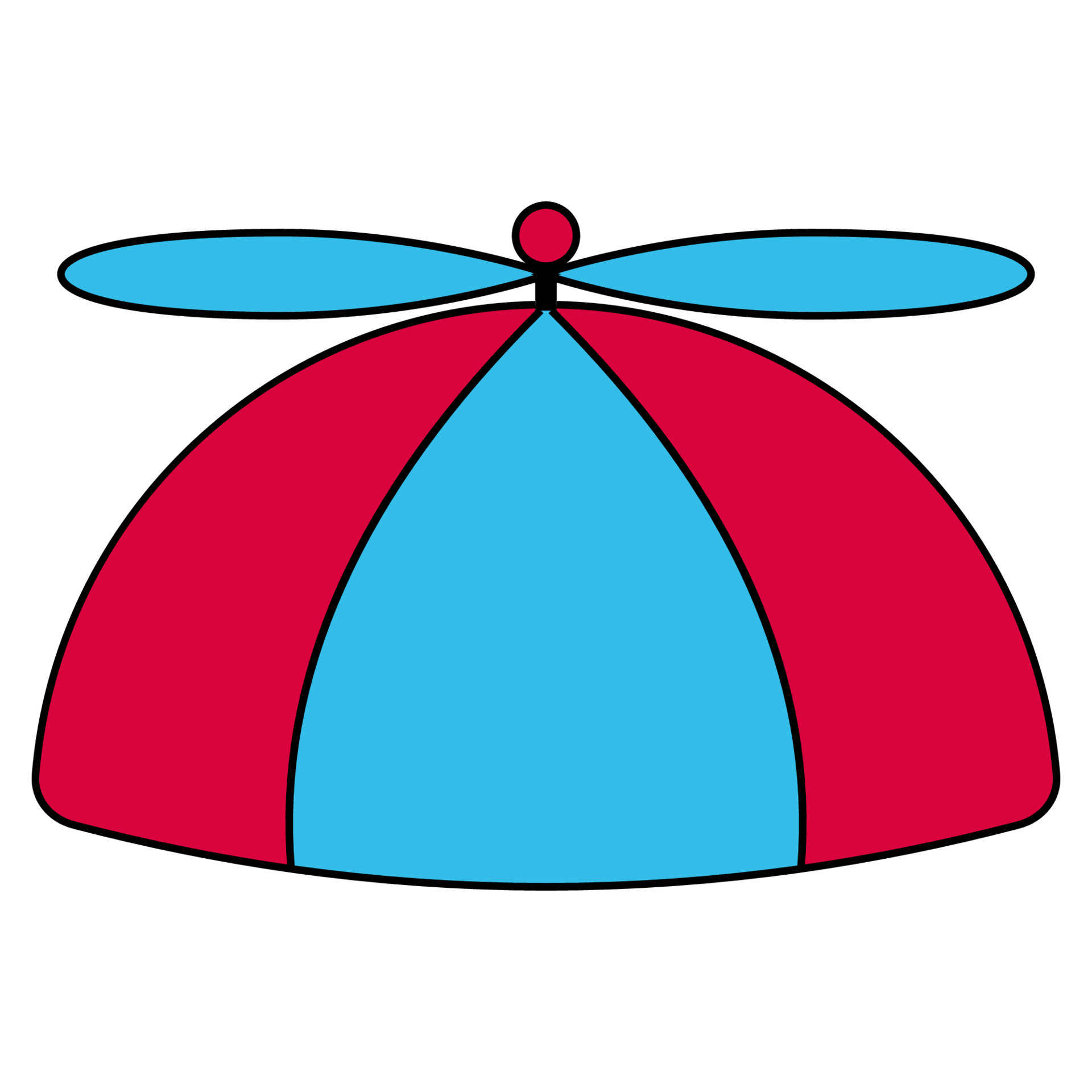 icono de ilustración de sombrero de niño de hélice. gorra símbolo