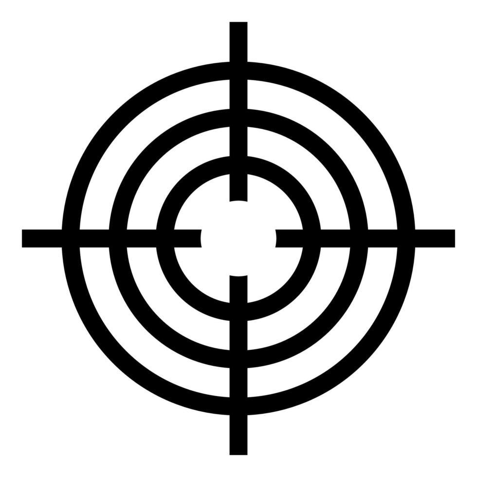 Icon sight for accurate shooting, crosshair with round rings target vector