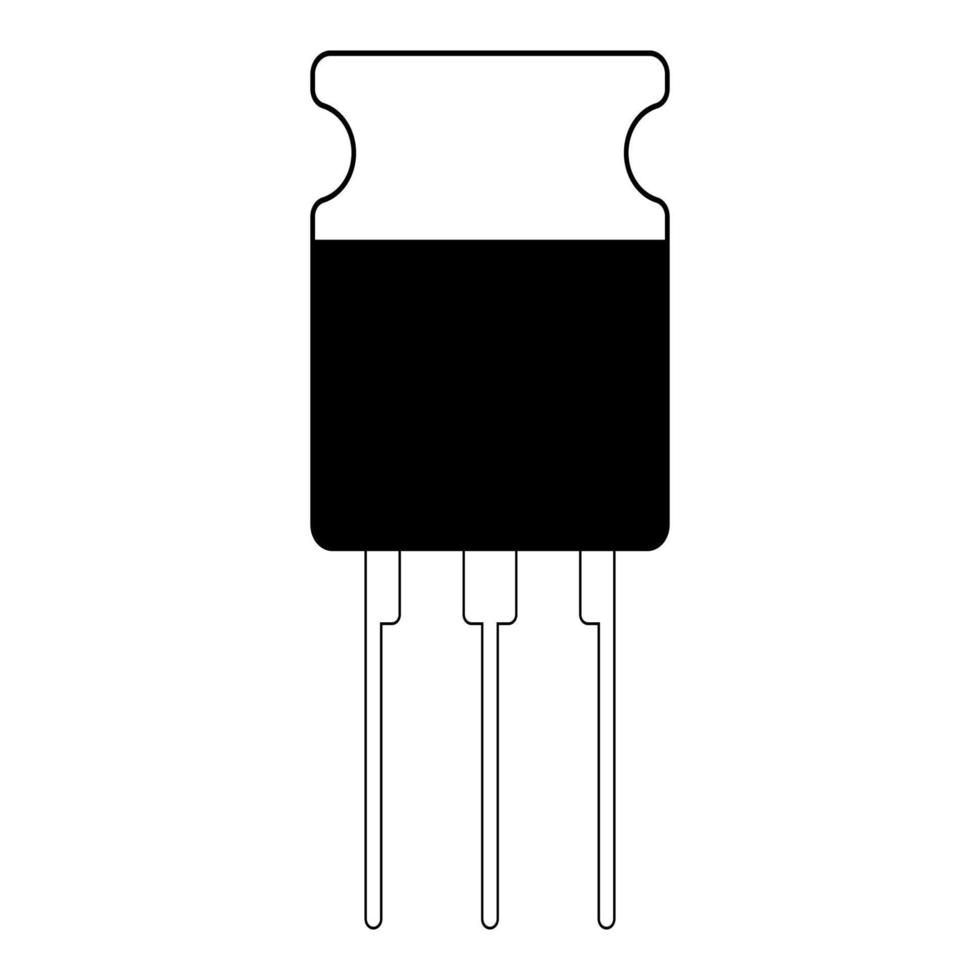 transistor semiconductor element icon, vector electronic component transistor