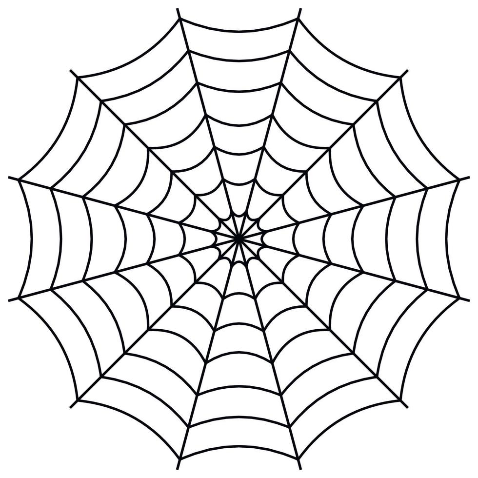 Round spider web, cobweb vector symbol sign of confusion and a network of trap