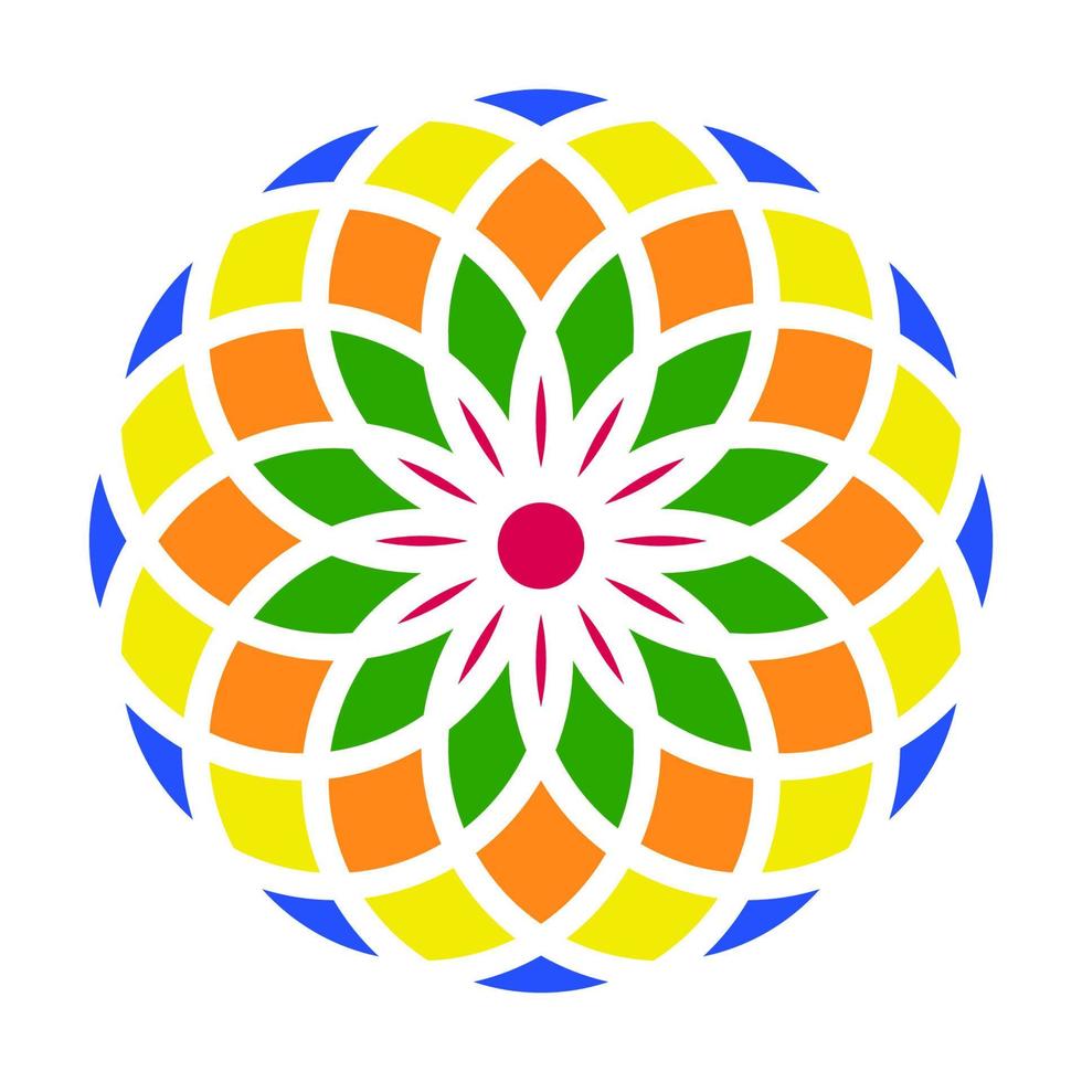 Divine flower of Allah, chakras leading to God symbol of generosity stock illustration vector
