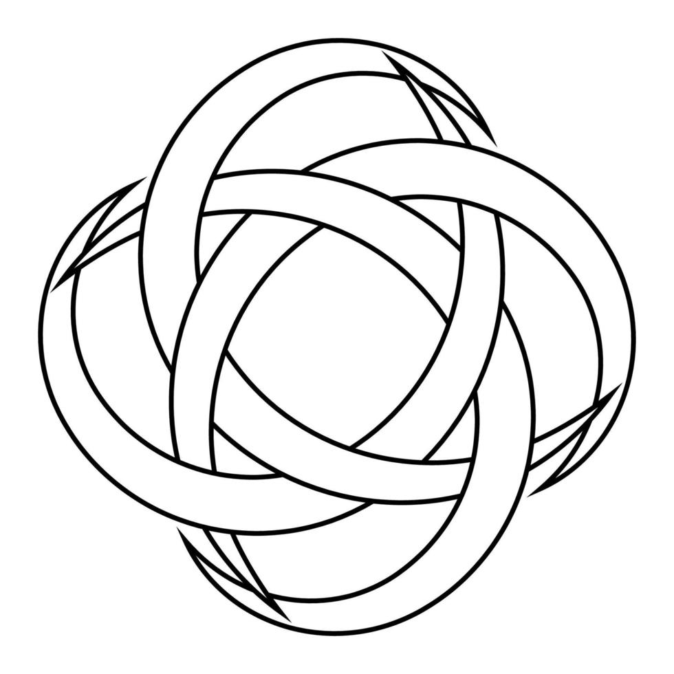 Logo tattoo circular and radial crescent moon symbol of prosperity and good luck vector
