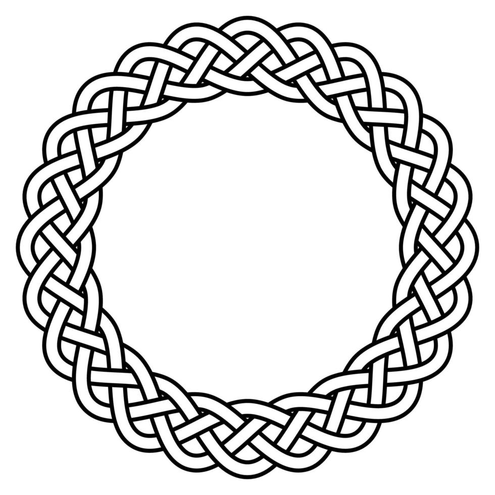 braided knitted guilloche rosette frame vector circular celtic scandinavian knotty pattern