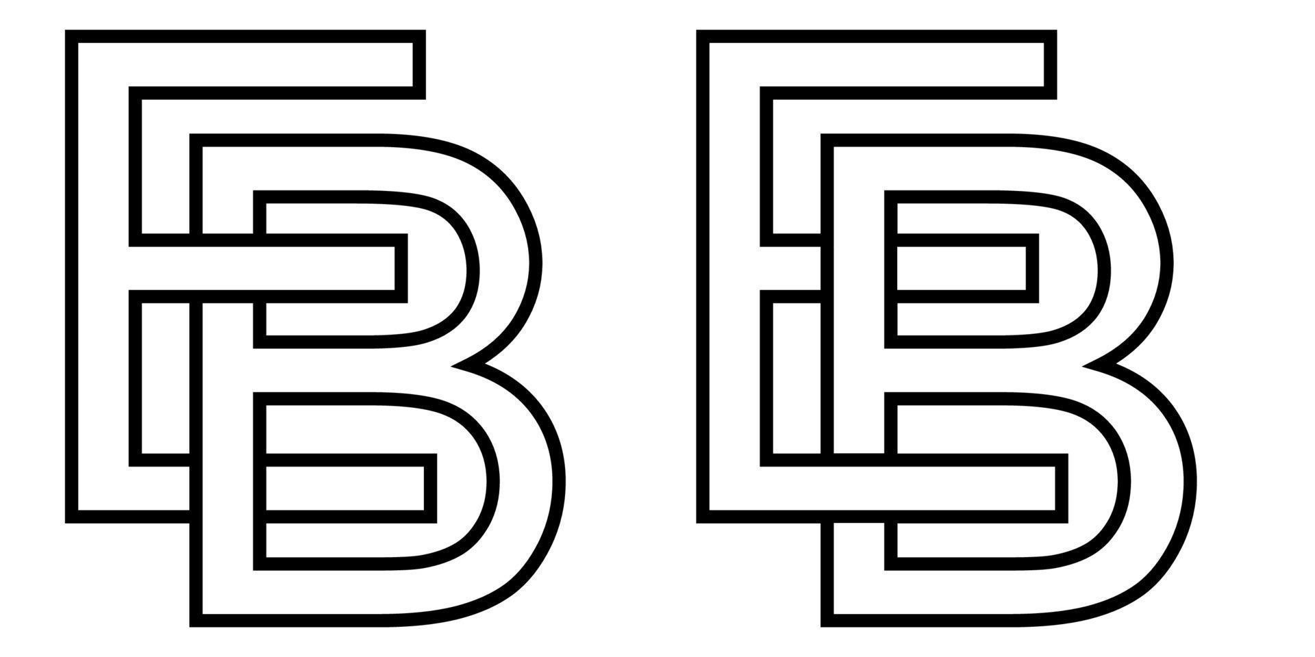 Logo eb be icon sign two interlaced letters E B, vector logo eb be first capital letters pattern alphabet e b