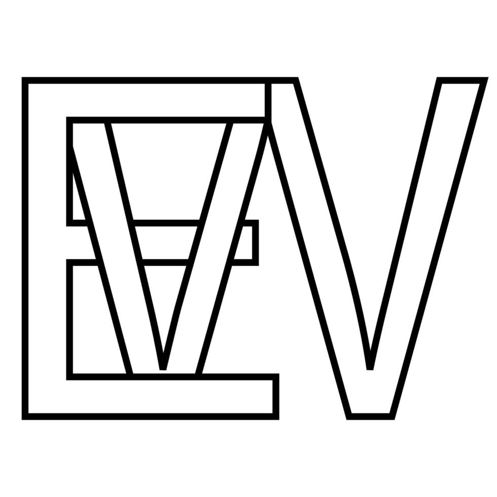 Logo sign, ew we icon, nft ew interlaced letters e w vector