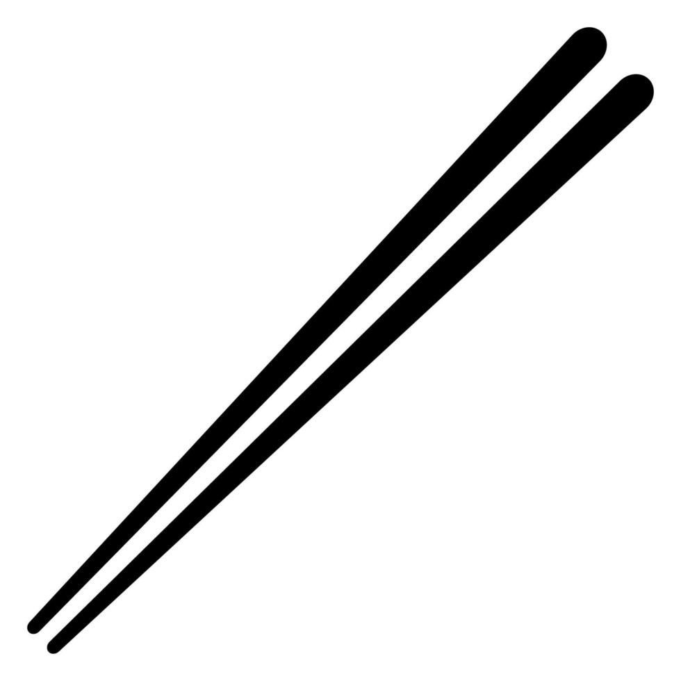 Icon chopstick japanese food, korea wood stick chinese sushi chop vector