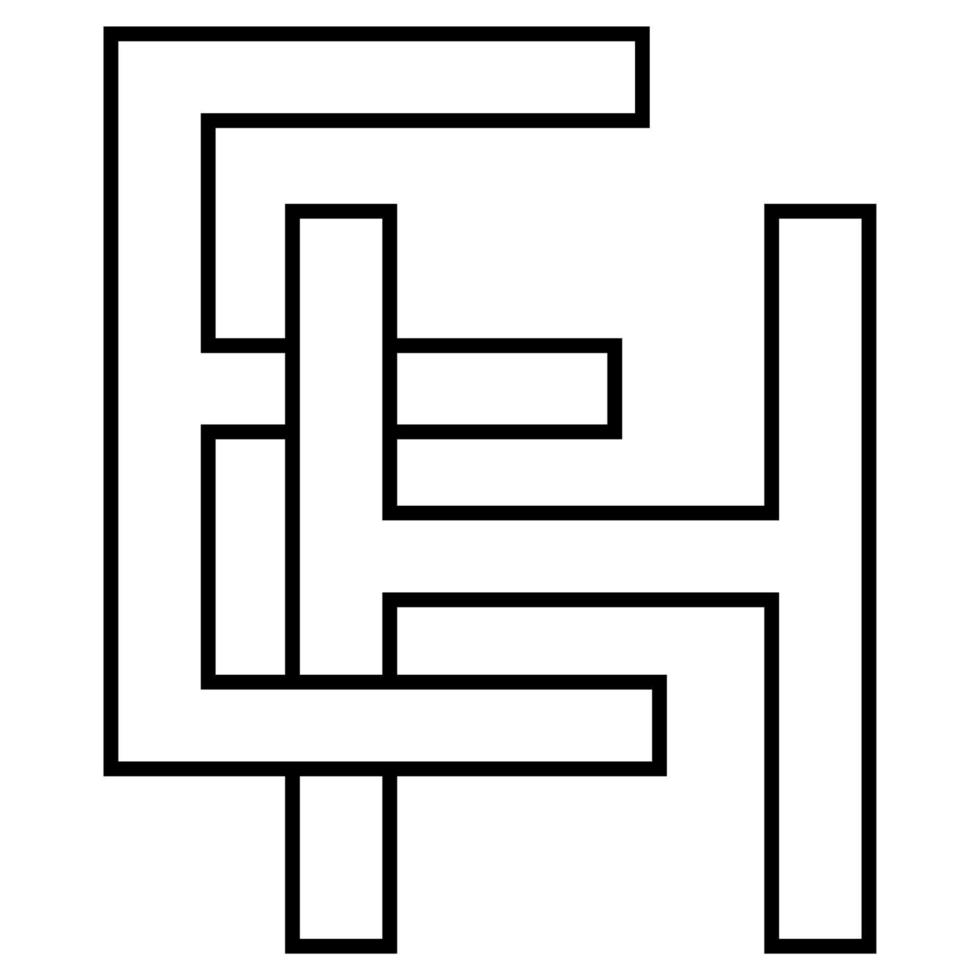 Logo sign eh he icon, nft eh interlaced, letters e h vector
