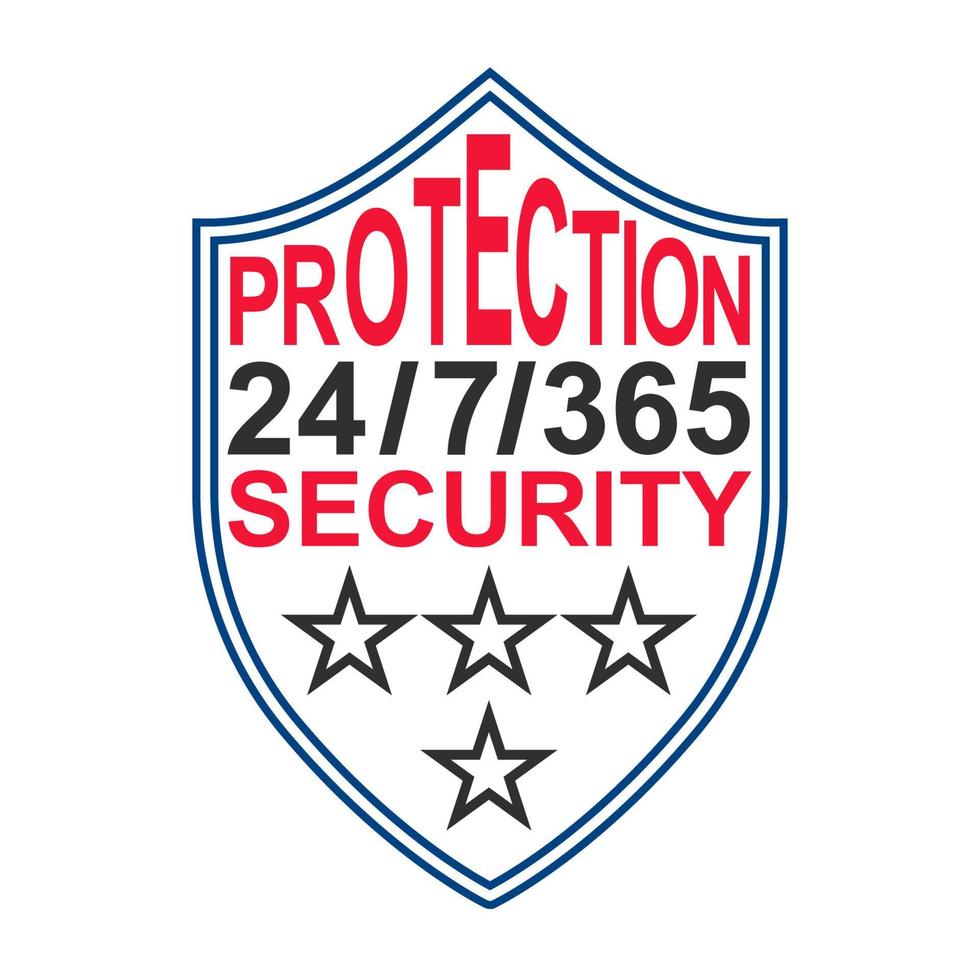 icono firmar proteccion y seguridad, vector símbolo de proteccion proteger con texto, 24 horas seguridad 7 7 dias un semana, 365 dias un año