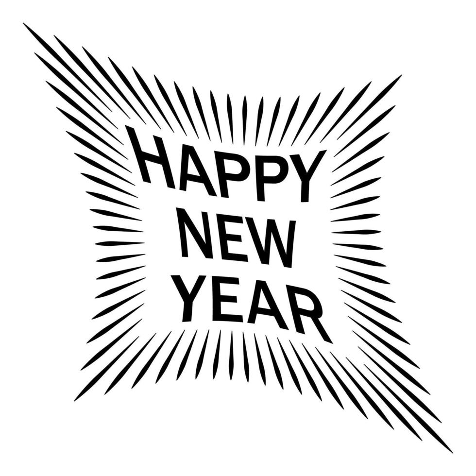 diamond rhombus sign icon star shape wishes happy new year, vector greeting eve fireworks rays of hny