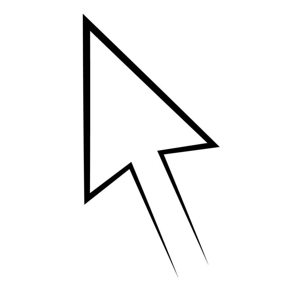 Icon mouse pointer, cursor vector arrow, computer point line arrowhead