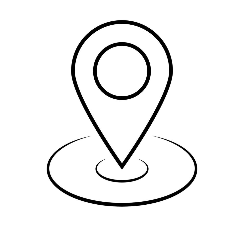Geolocation point terrain icon, map pin address sign vector