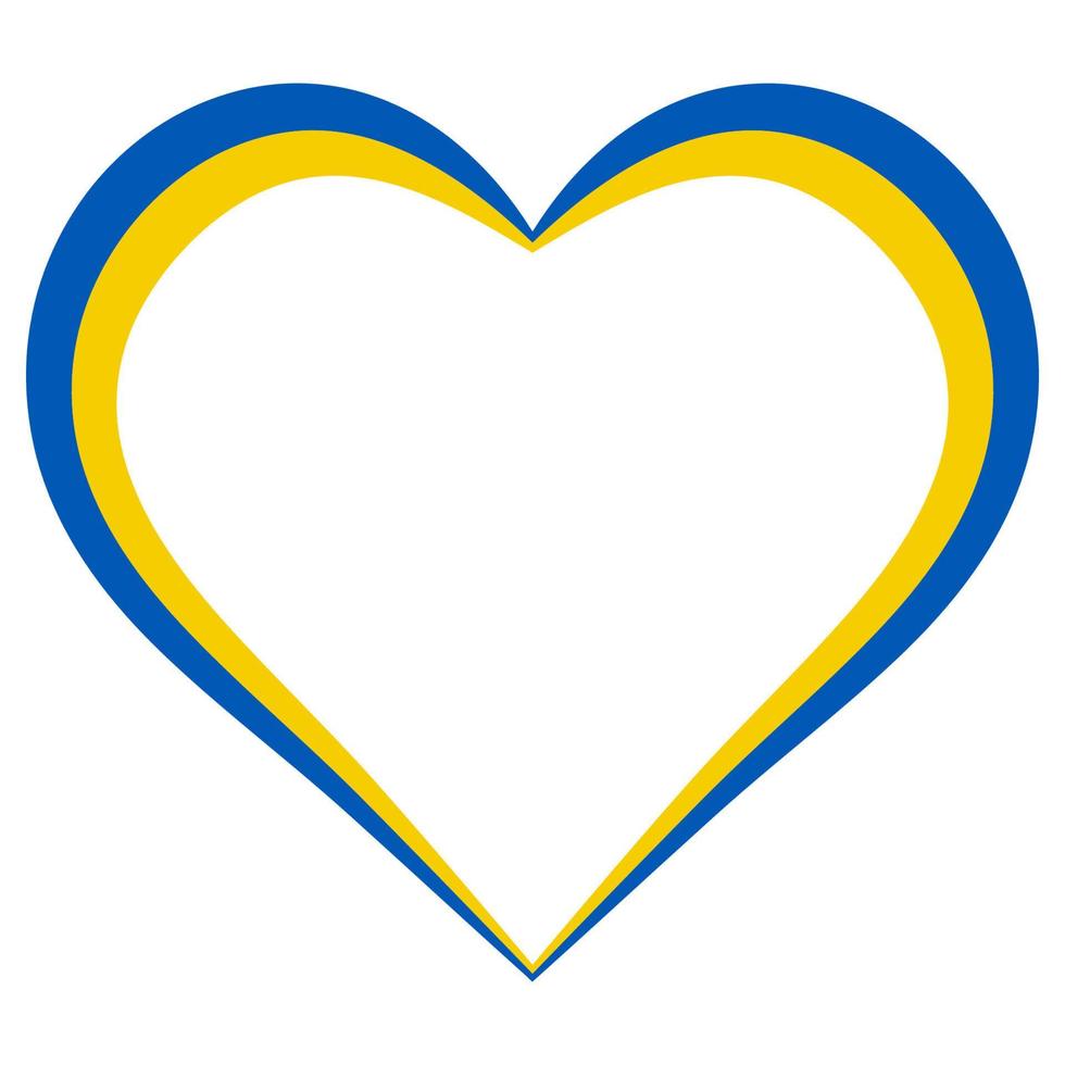 Heart shape flag Ukraine yellow blue heart love Ukraine patriotism vector