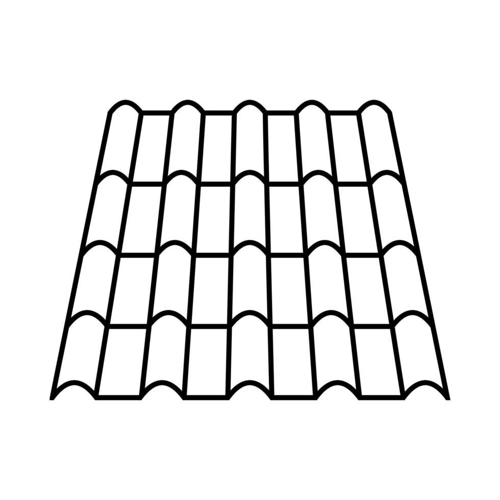 Roof made of tiles, metal tile terracotta element vector