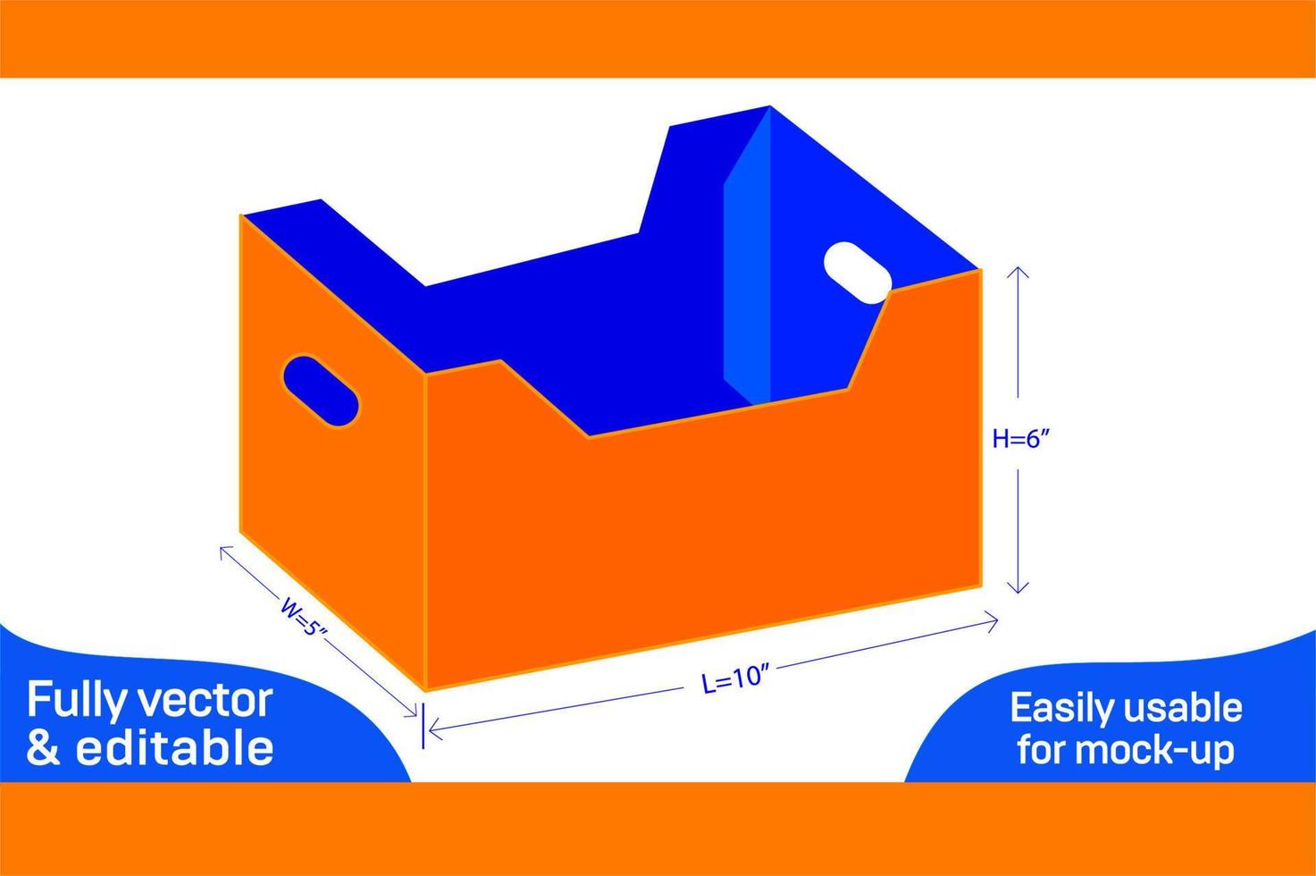 fruits box packaging dieline template and 3D box design 3D box vector