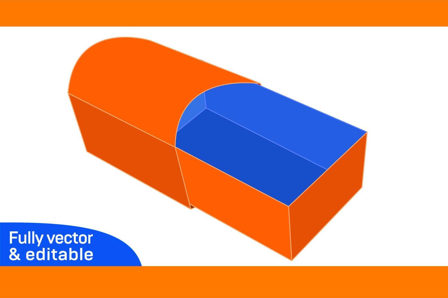 Gift box, Custom cardboard drawer gift box dieline template and 3d box design 3D box vector