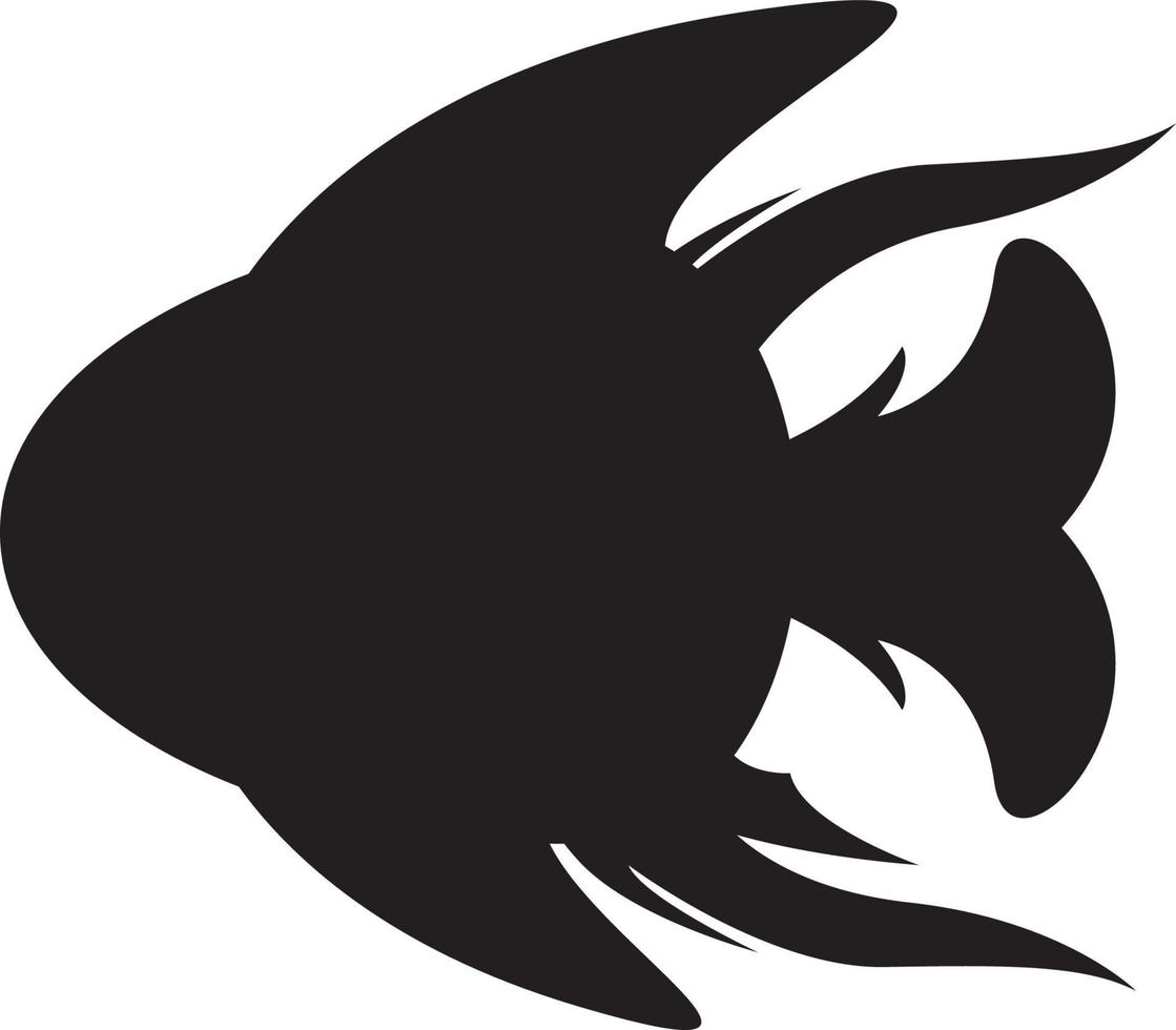 Cartoon Tropical Fish Silhouette vector