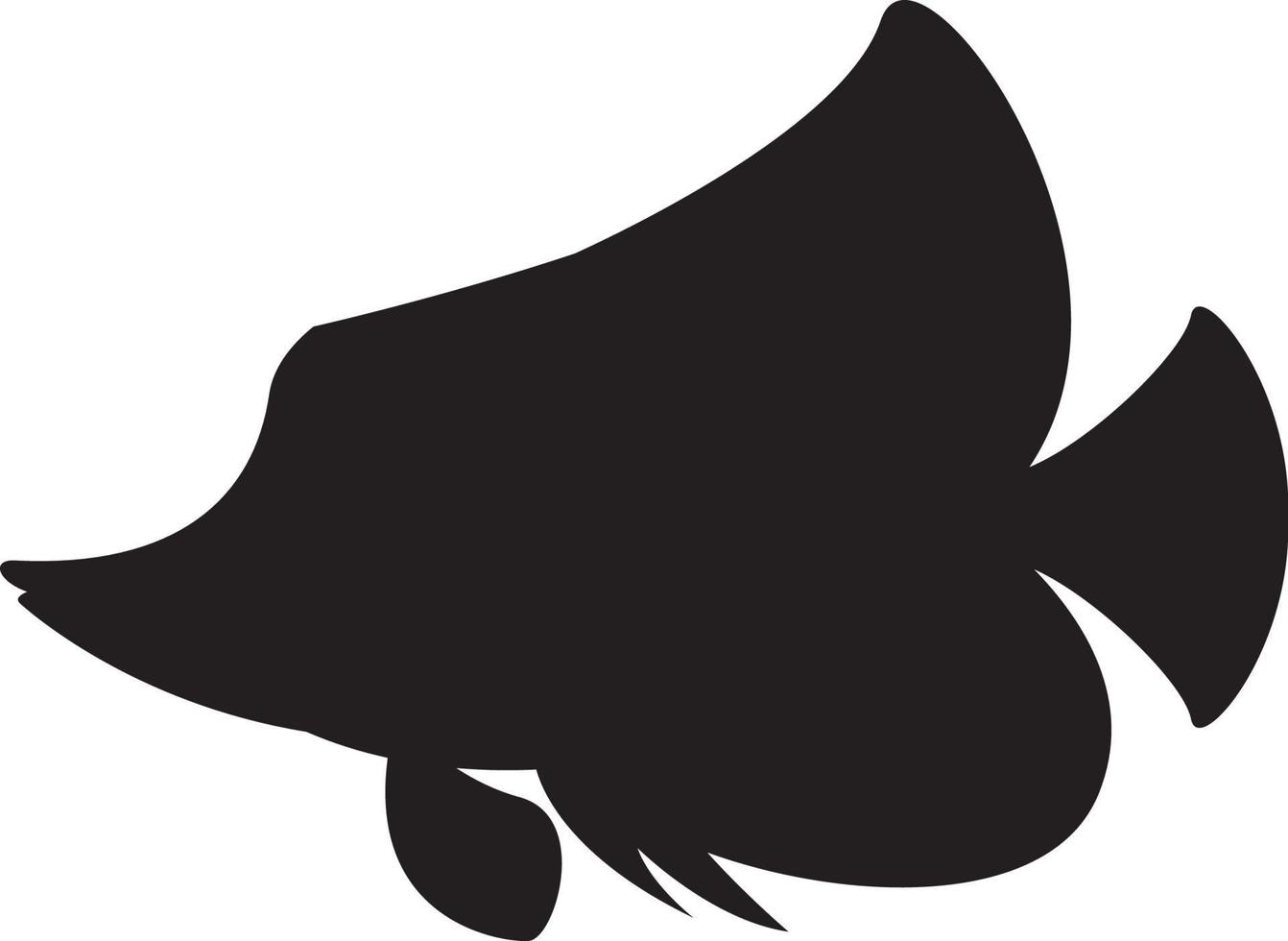 Cartoon Tropical Fish Silhouette vector