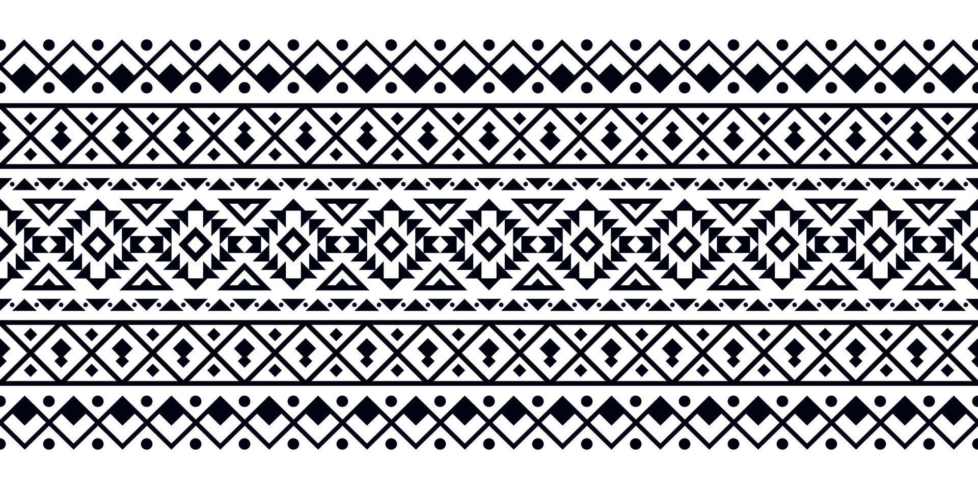 geométrico tribal negro y blanco patrón, étnico azteca tribal modelo para tela, fondo de pantalla, tarjeta plantilla, envase papel, alfombra, textil, cubrir vector