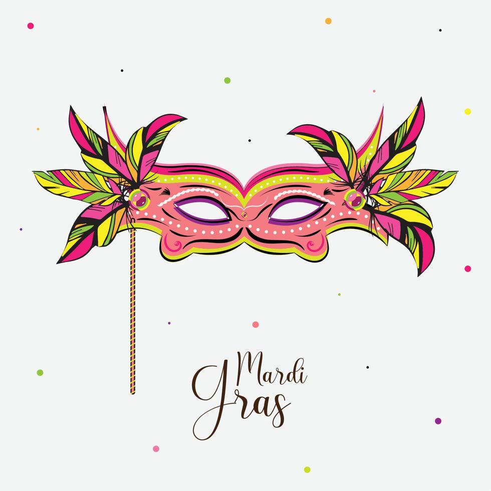 Carnival mask in a mardi gras poster Vector illustration