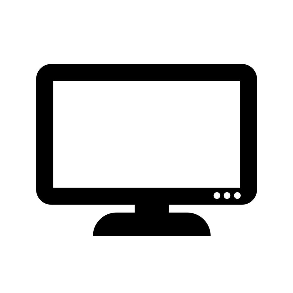 Computer monitor - Minimalist icon on white background vector