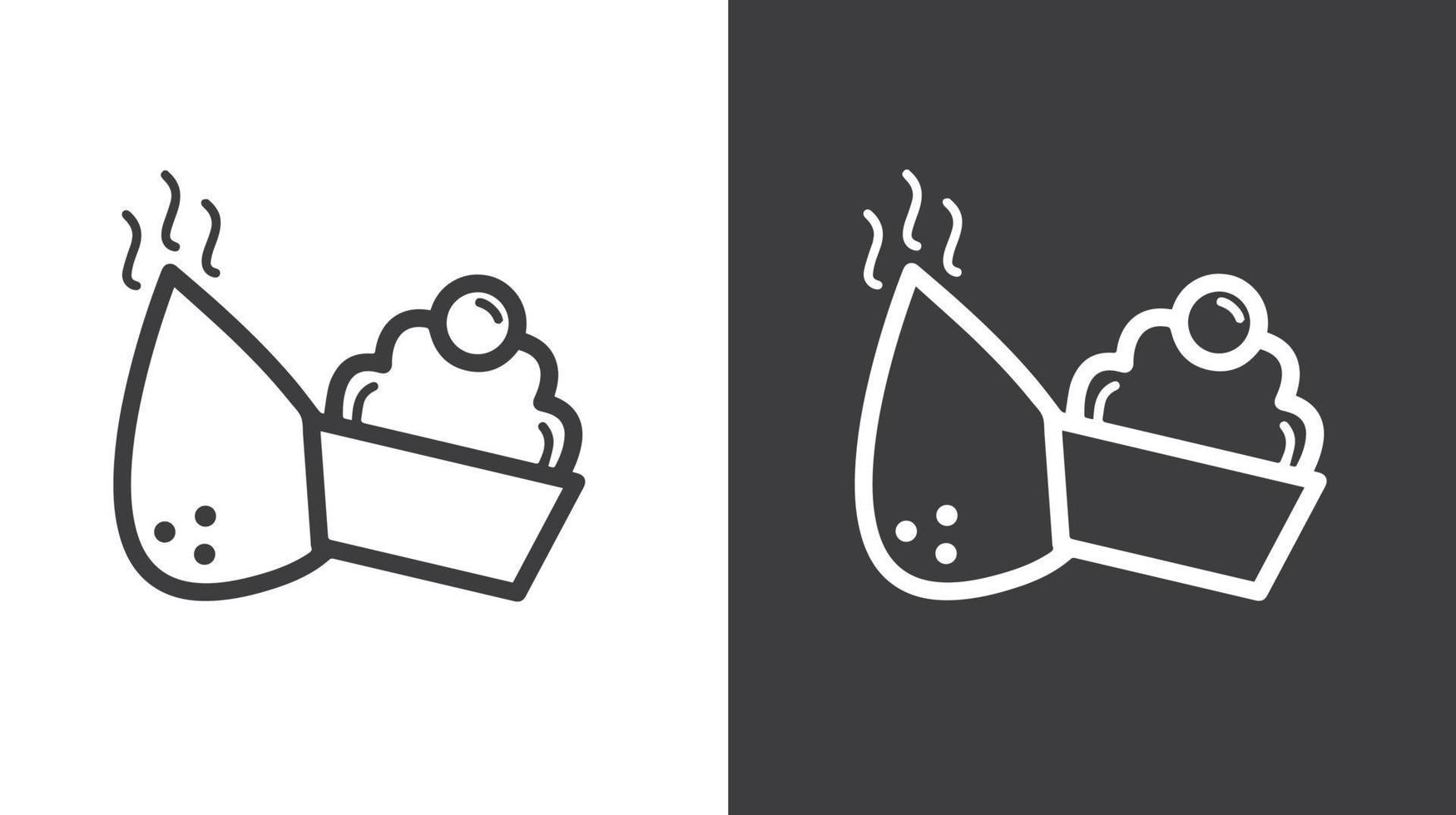 Donut and snack icon on light and dark background vector