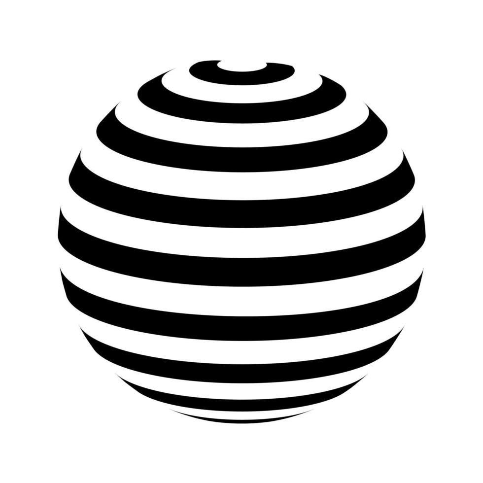 Black stripes sphere on white background vector
