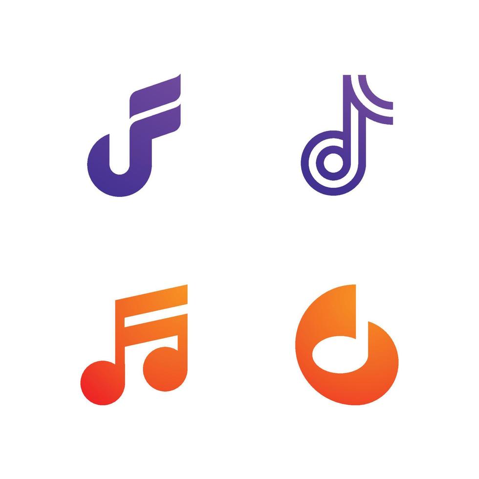 elementos de plantilla de diseño de icono de logotipo de vector de música
