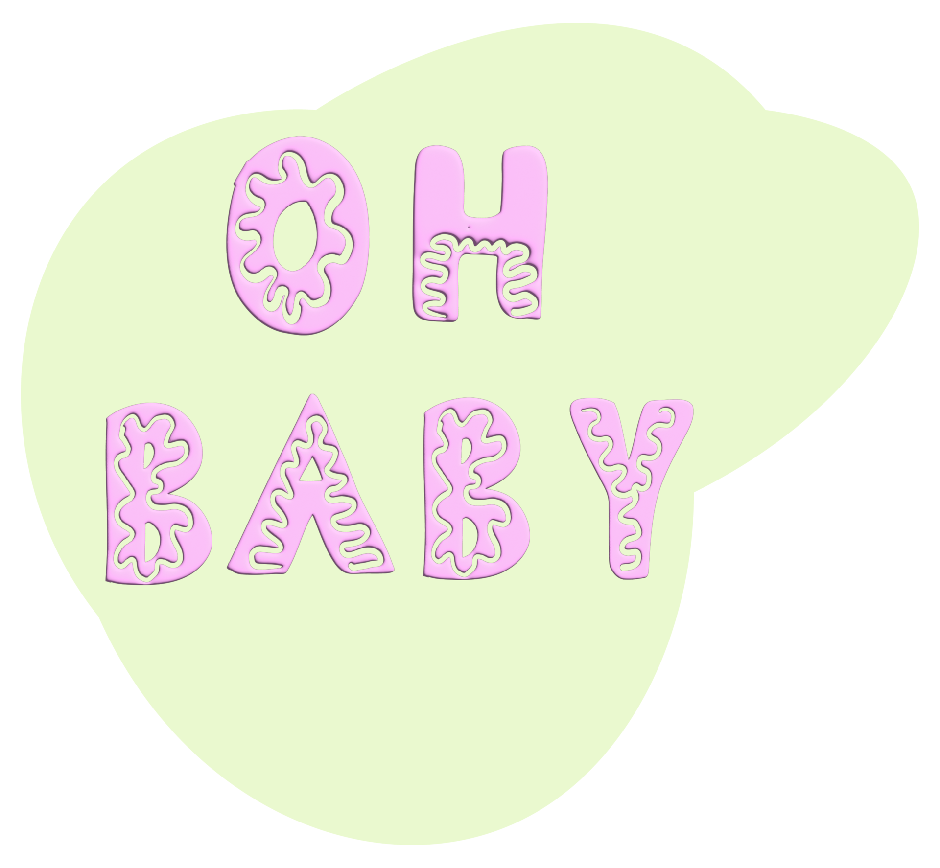 Sticker With Text Oh Baby Pink Color 20715649 PNG