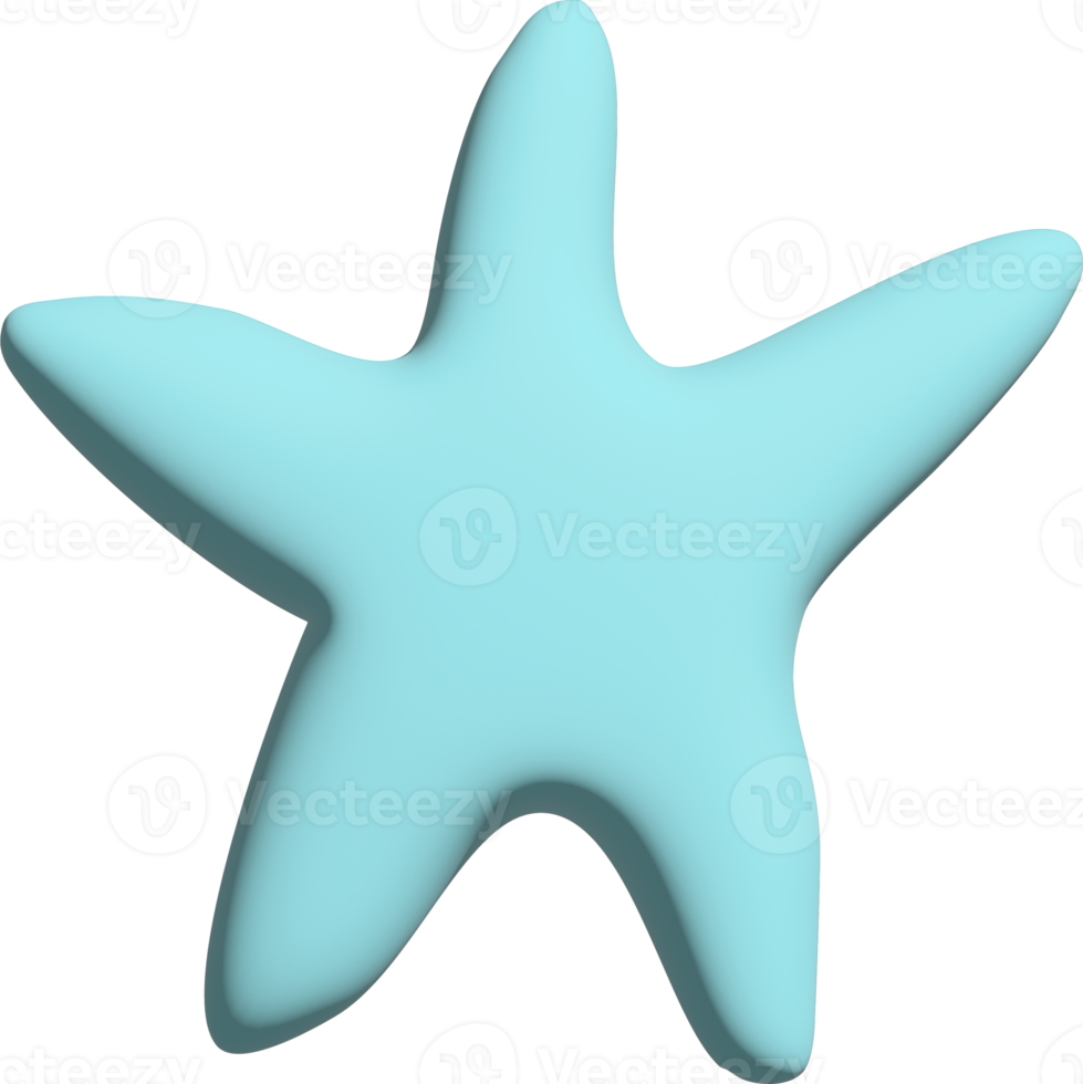 Starfish 3D illustration for decoration. png