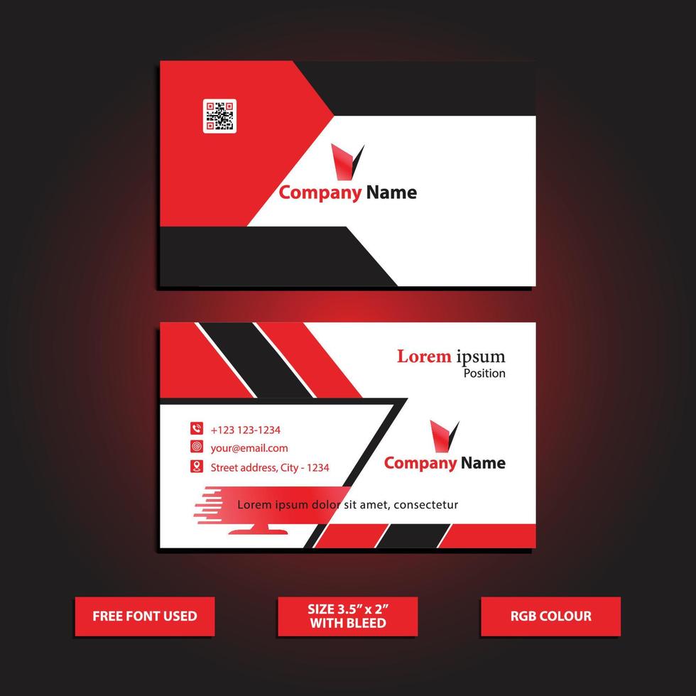 Business Card Design Template - Print Ready File. Elegant Business Card. vector