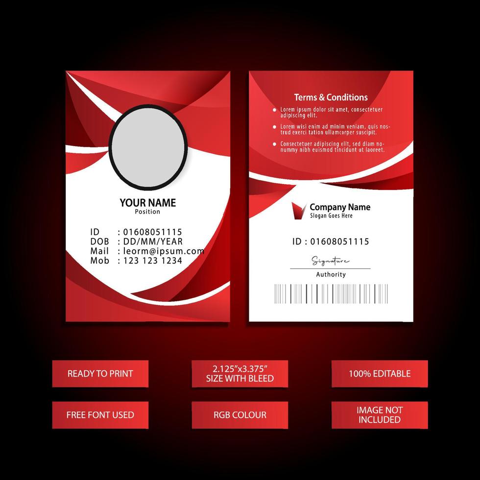 ID Card Design Template - Print Ready File vector