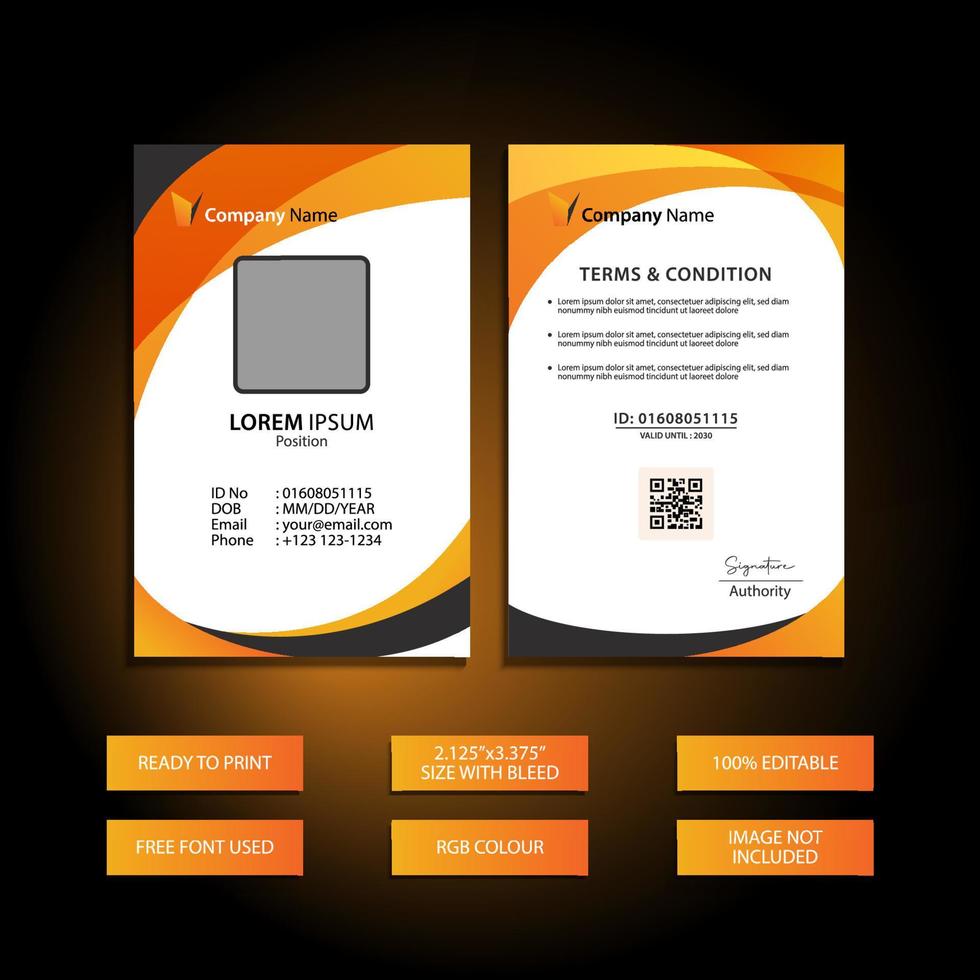 ID Card Design Template - Print Ready File vector