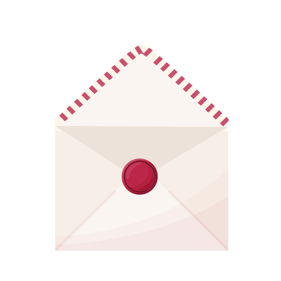 gift envelope for a letter open on a transparent background png