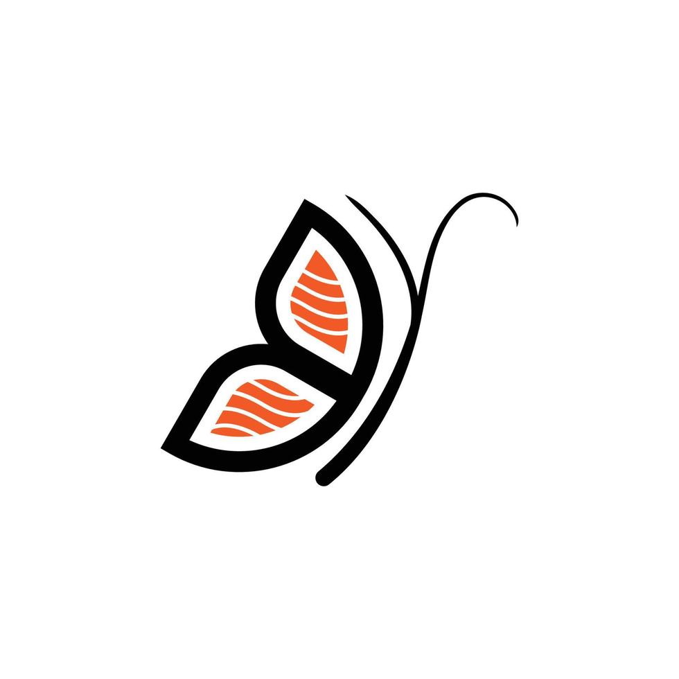 butterfly sushi logo vector