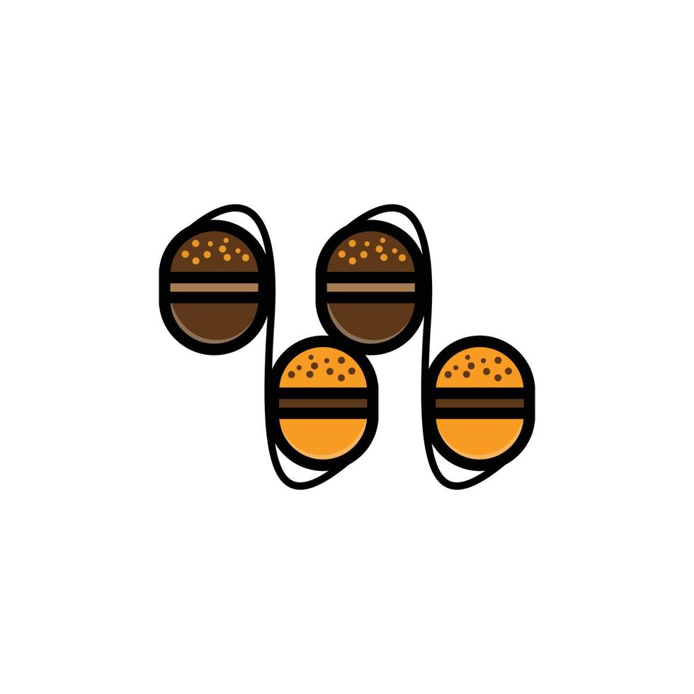 hamburguesa música logo vector