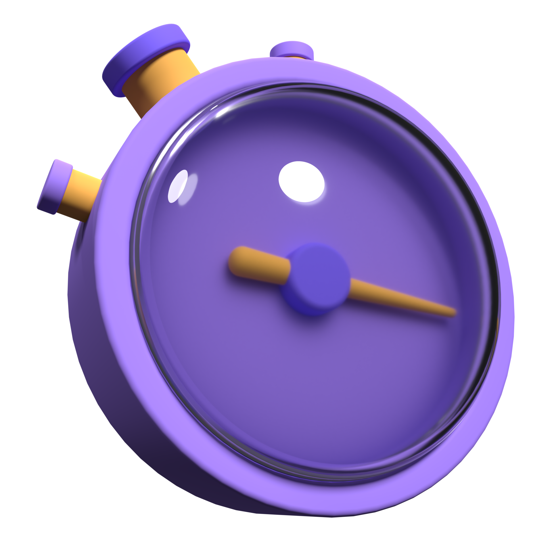 Stopwatch with button. 3d stopwatch timer icon illustration. 3d render