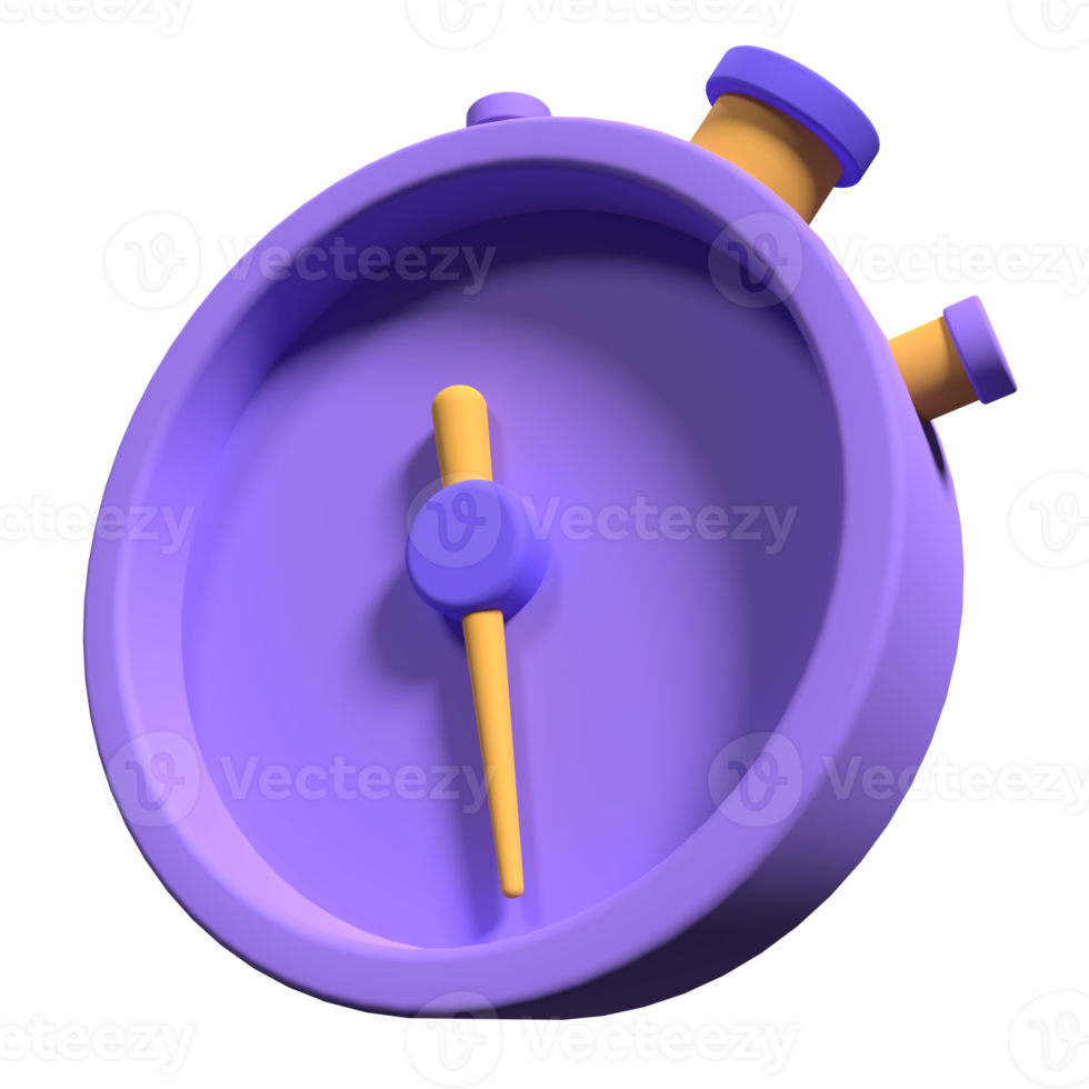 cronometro con pulsante. 3d cronometro Timer icona illustrazione. 3d rendere Timer icona. cronometro 3d rendere icona. 3d rendere illustrazione png