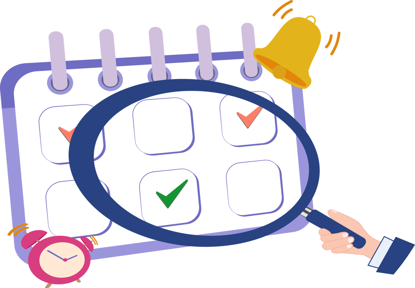 calendar and magnifying glass icon search clock and reminder calendar and magnifying glass icon search clock and reminder