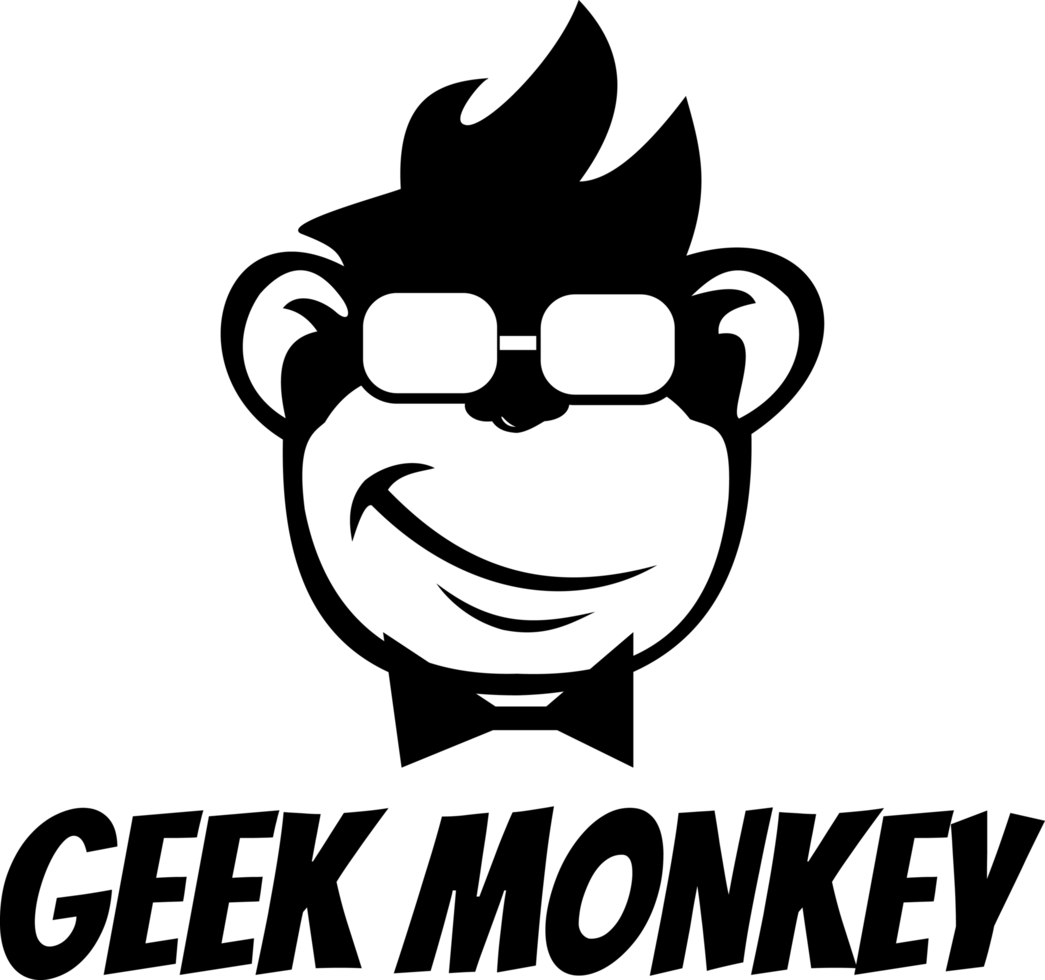 geek monkey sticker wearing glasses and smiling cool. geeky monkey wearing glasses icon on transparent background png