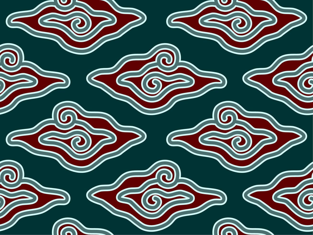 Seamless batik pattern nemd Mega Mendung, originally from Cirebon Indonesia. Doodle style. Batik Indonesia. vector