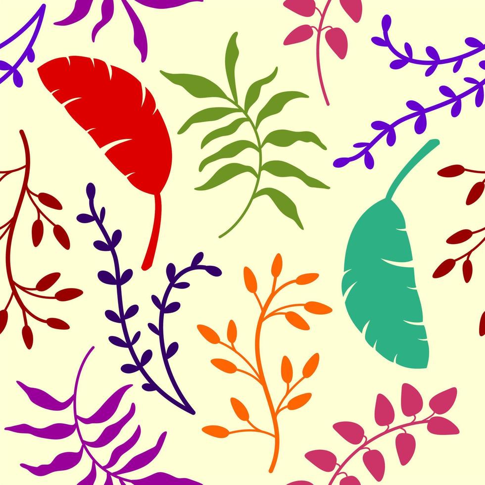 Seamless tropical leaf pattern. Shabby chic background. Beautiful design for textile, fashion, fabric, card, wallpaper, decoration. vector